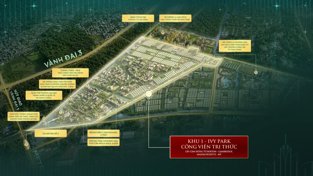 ivy park công viên tri thức vinhomes saigon park